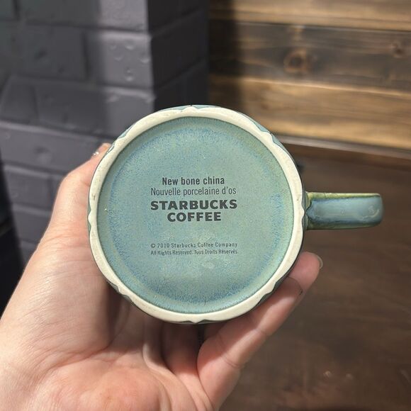 Starbucks Blue Green Bone China Coffee Cocoa Mug Cup - Picture 6 of 6